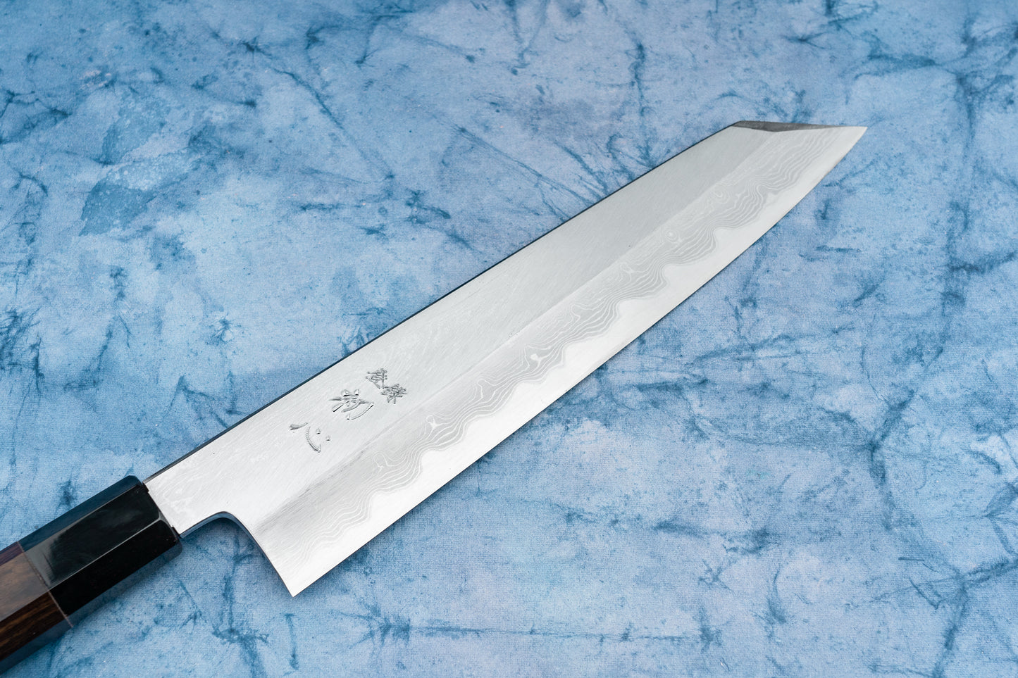 Satoshi Nakagawa Hatsukokoro Aoichi Damascus Shinogi Kiritsuke Gyuto 240mm from Nakagawa Hamono