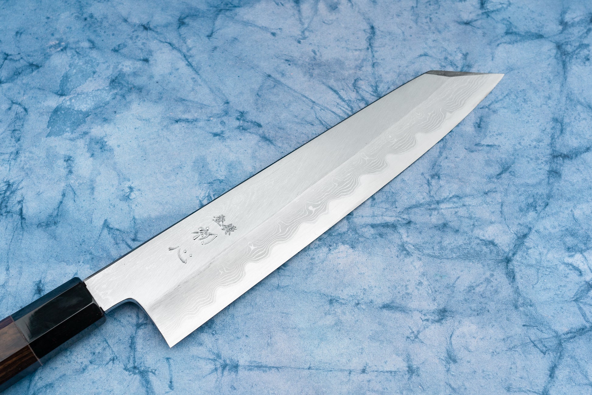 Satoshi Nakagawa Hatsukokoro Aoichi Damascus Shinogi Kiritsuke Gyuto 240mm from Nakagawa Hamono