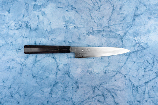 Satoshi Nakagawa Hatsukokoro Aoichi Damascus Shinogi Petty 150mm from Nakagawa Hamono