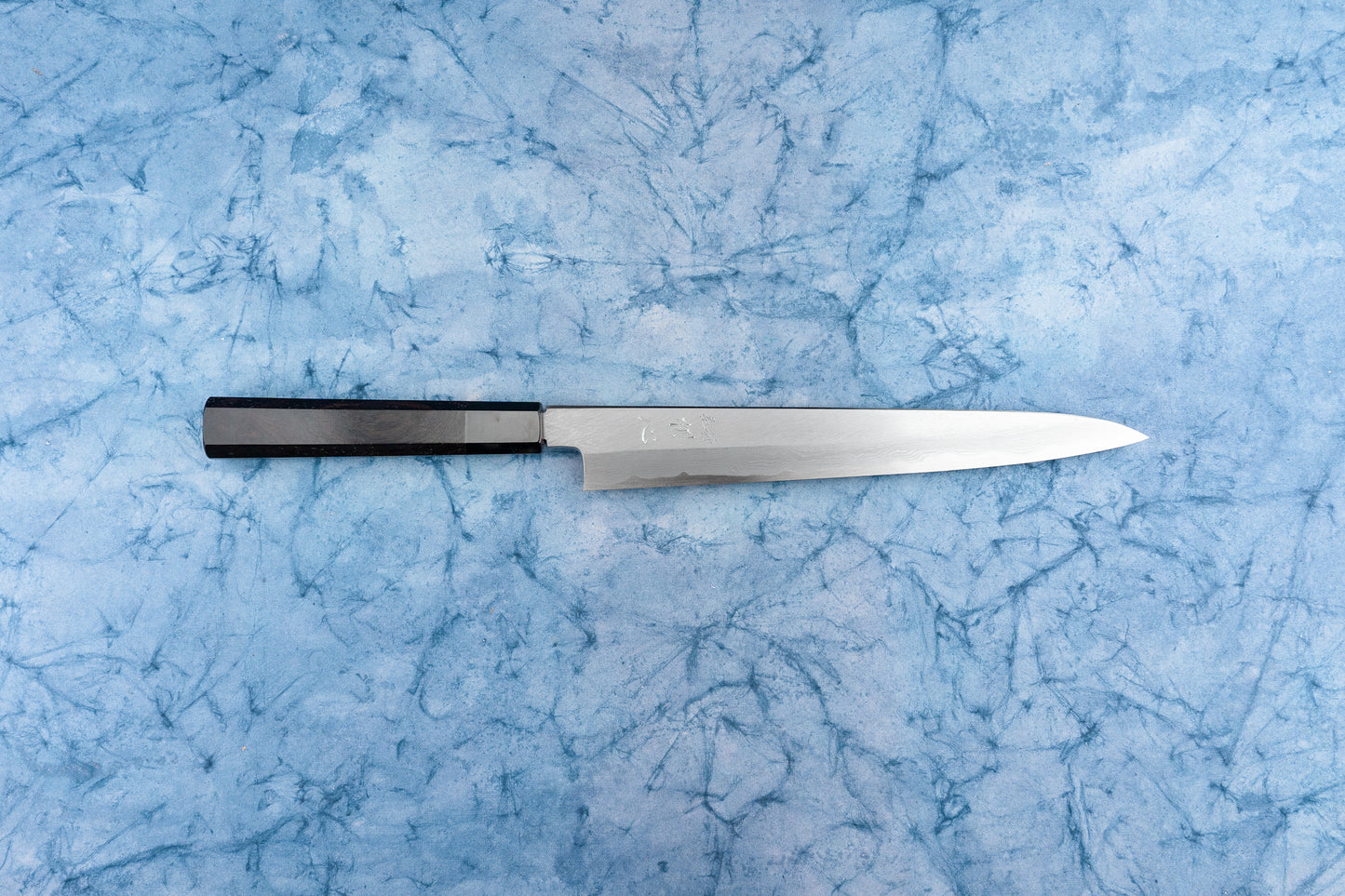 Satoshi Nakagawa Hatsukokoro Aoichi Damascus Shinogi Sujihiki 240mm from Nakagawa Hamono