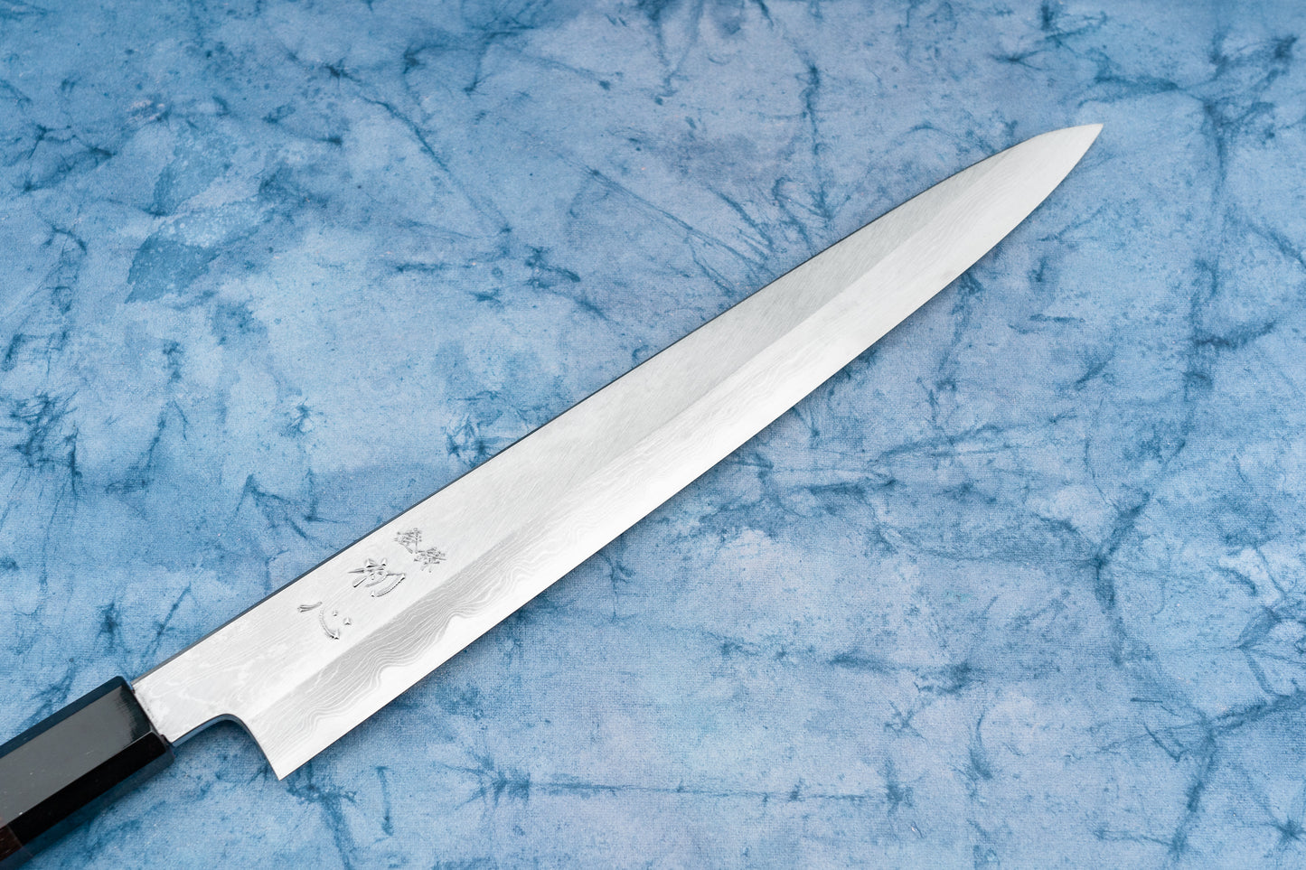 Satoshi Nakagawa Hatsukokoro Aoichi Damascus Shinogi Sujihiki 270mm from Nakagawa Hamono