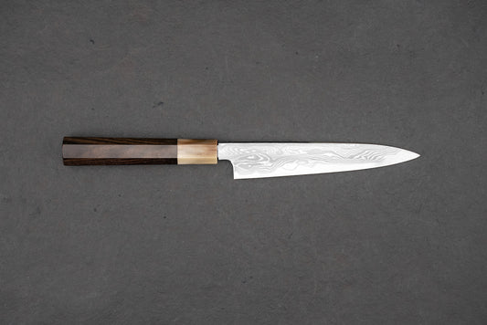 Satoshi Nakagawa x Naohito Myojin Aoichi Damascus Petty 150mm from Nakagawa Hamono