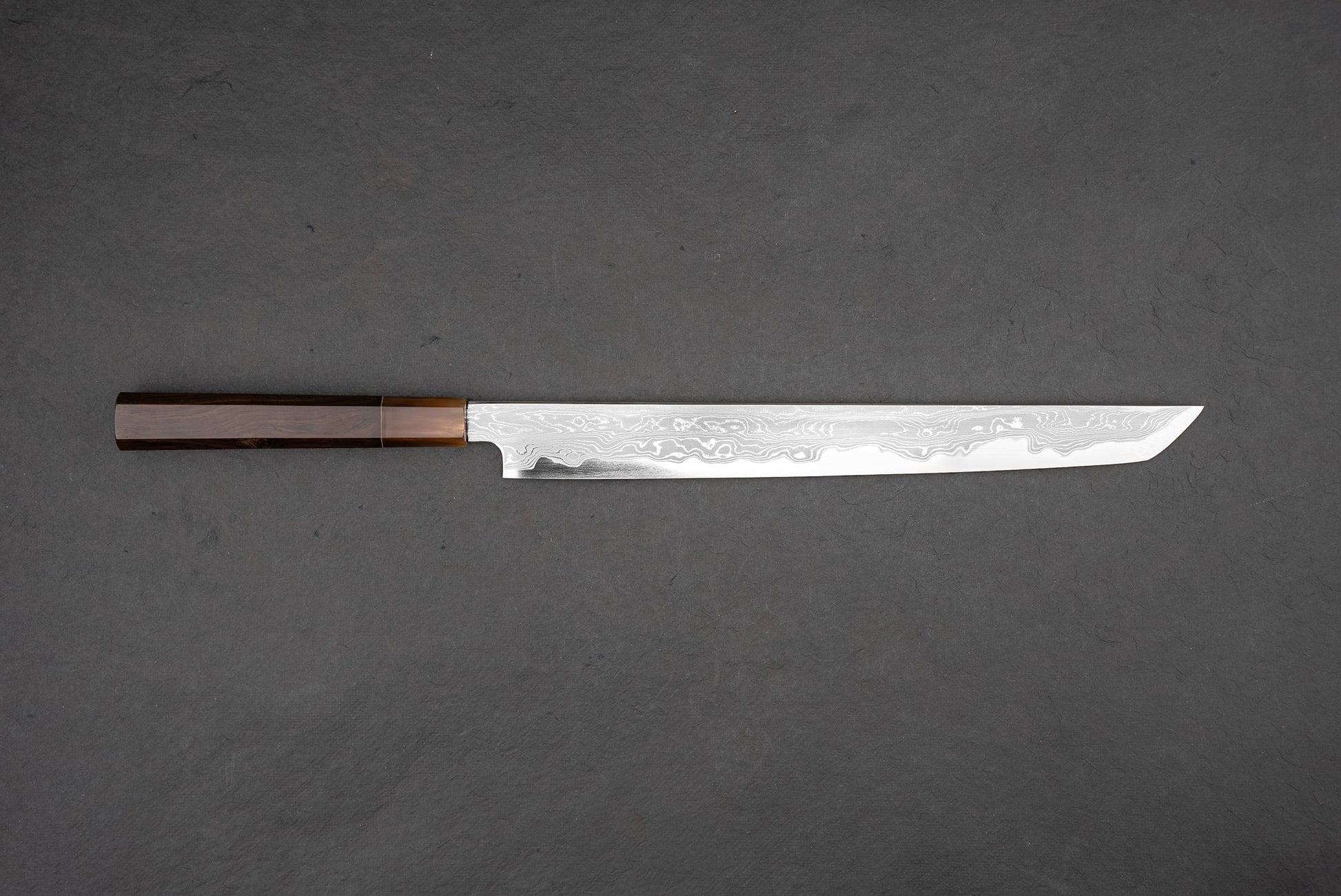 Satoshi Nakagawa x Naohito Myojin Aoichi Damascus Sakimaru Sujihiki 300mm from Nakagawa Hamono