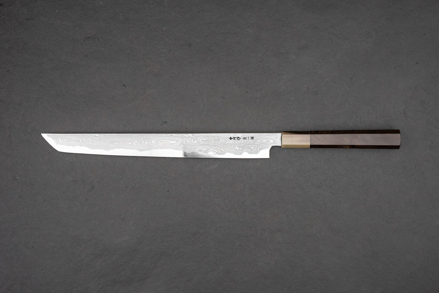 Satoshi Nakagawa x Naohito Myojin Aoichi Damascus Sakimaru Sujihiki 300mm from Nakagawa Hamono