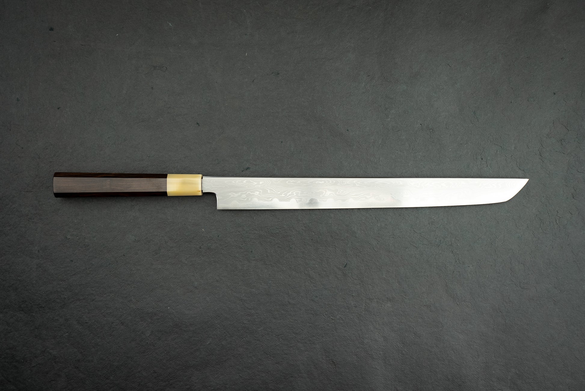 Satoshi Nakagawa x Naohito Myojin Aoichi Damascus Sakimaru Sujihiki 330mm from Nakagawa Hamono