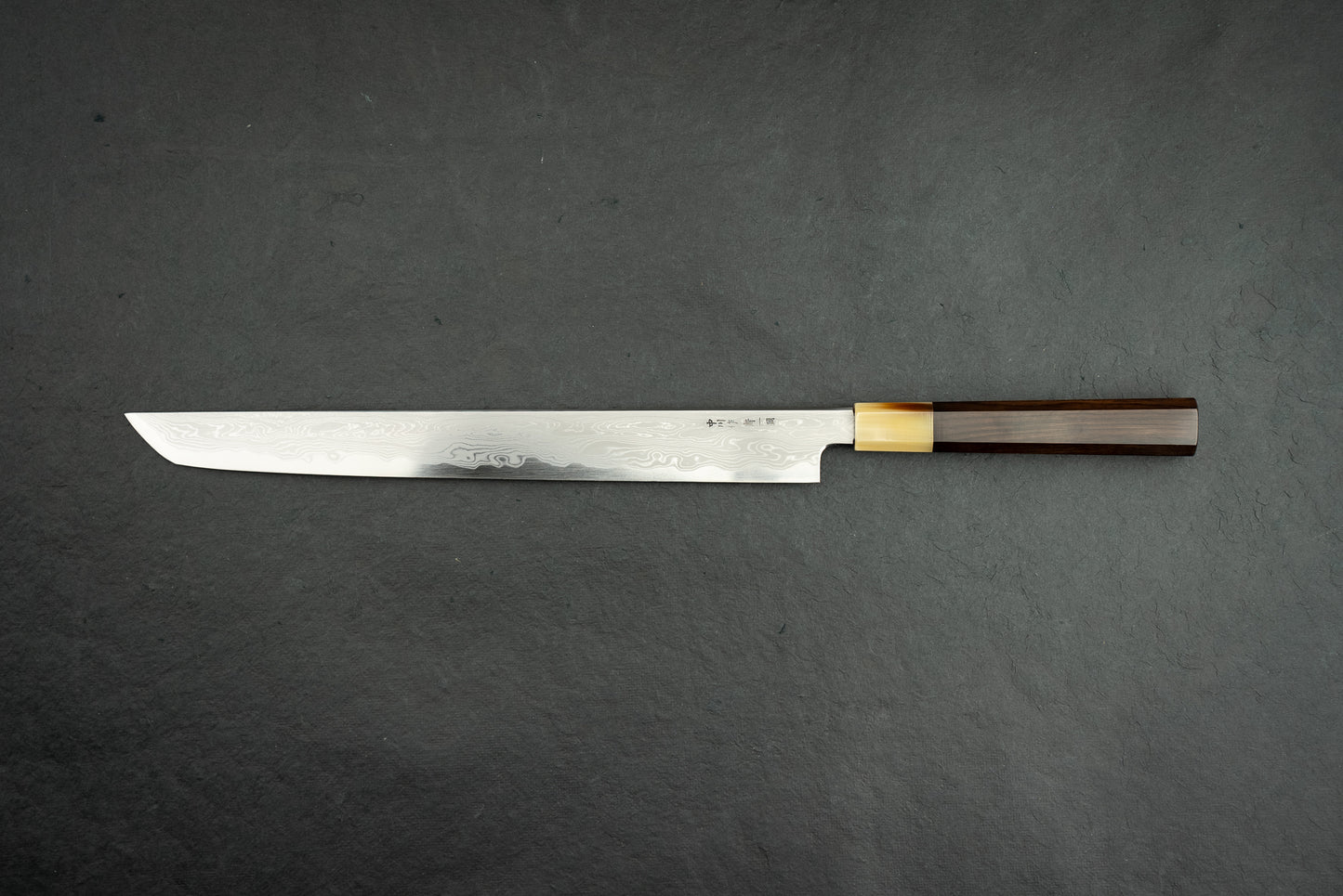 Satoshi Nakagawa x Naohito Myojin Aoichi Damascus Sakimaru Sujihiki 330mm from Nakagawa Hamono