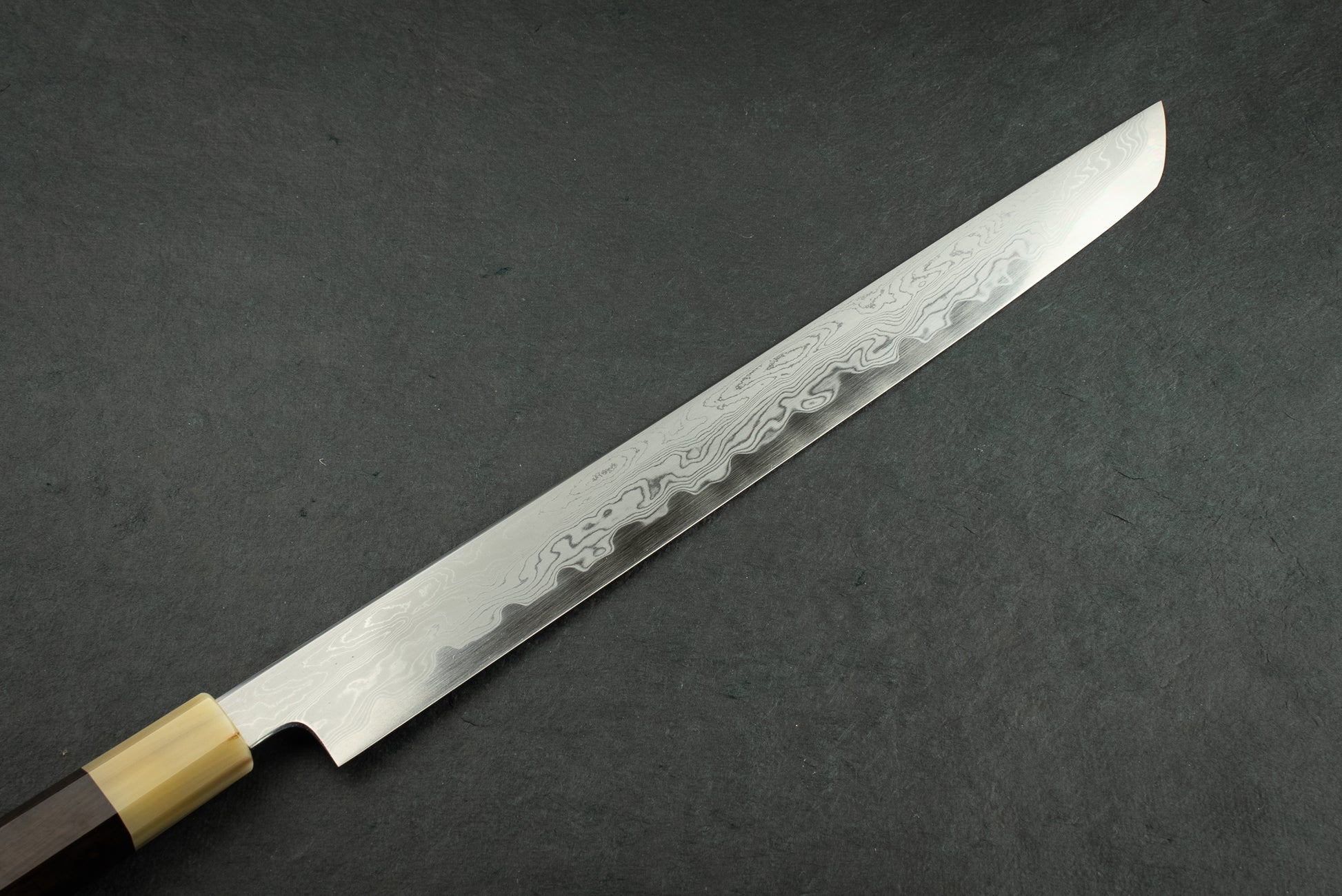 Satoshi Nakagawa x Naohito Myojin Aoichi Damascus Sakimaru Sujihiki 330mm from Nakagawa Hamono