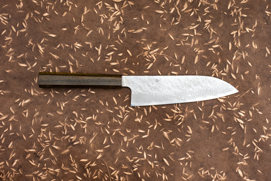 Nigara VG10 Tsuchime Damascus Santoku 180mm from Nigara Hamono