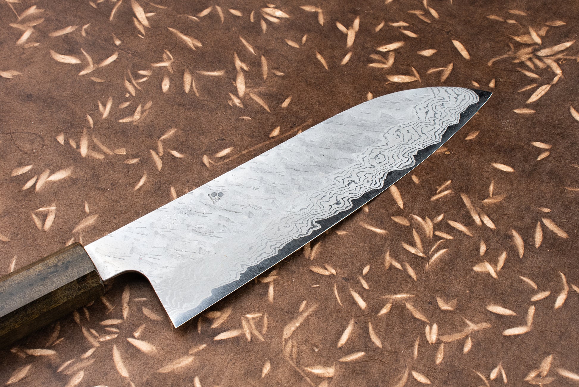 Nigara VG10 Tsuchime Damascus Santoku 180mm from Nigara Hamono