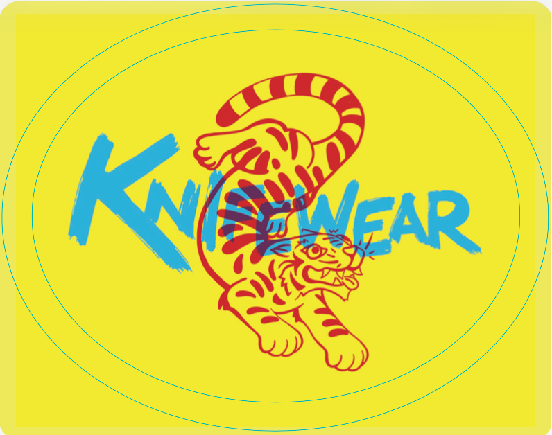 Sticker Sunday November 2025: A graphic sticker featuring a leaping tiger over blue KNOWEAR lettering, reflecting dynamic energy and creativity, part of the collectible series from Knifewear.