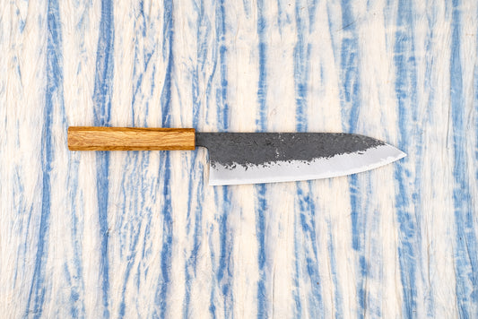 Sakai Kikumori Minomo Kajiya Aogami Kurouchi Tsuchime Gyuto 210mm from Sakai Kikumori