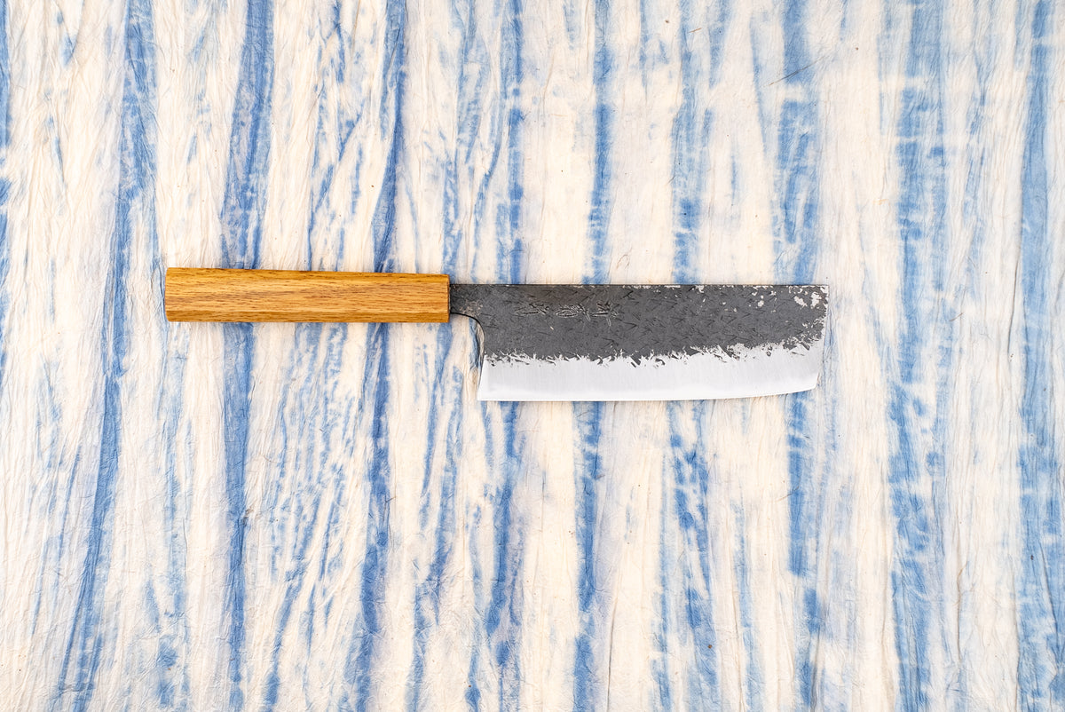 Sakai Kikumori Minomo Kajiya Aogami Kurouchi Tsuchime Nakiri 165mm from Sakai Kikumori