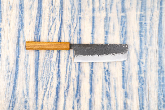 Sakai Kikumori Minomo Kajiya Aogami Kurouchi Tsuchime Nakiri 165mm from Sakai Kikumori