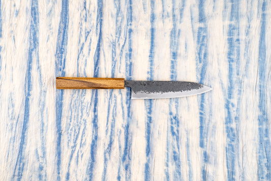 Sakai Kikumori Minomo Kajiya Aogami Kurouchi Tsuchime Petty 150mm from Sakai Kikumori