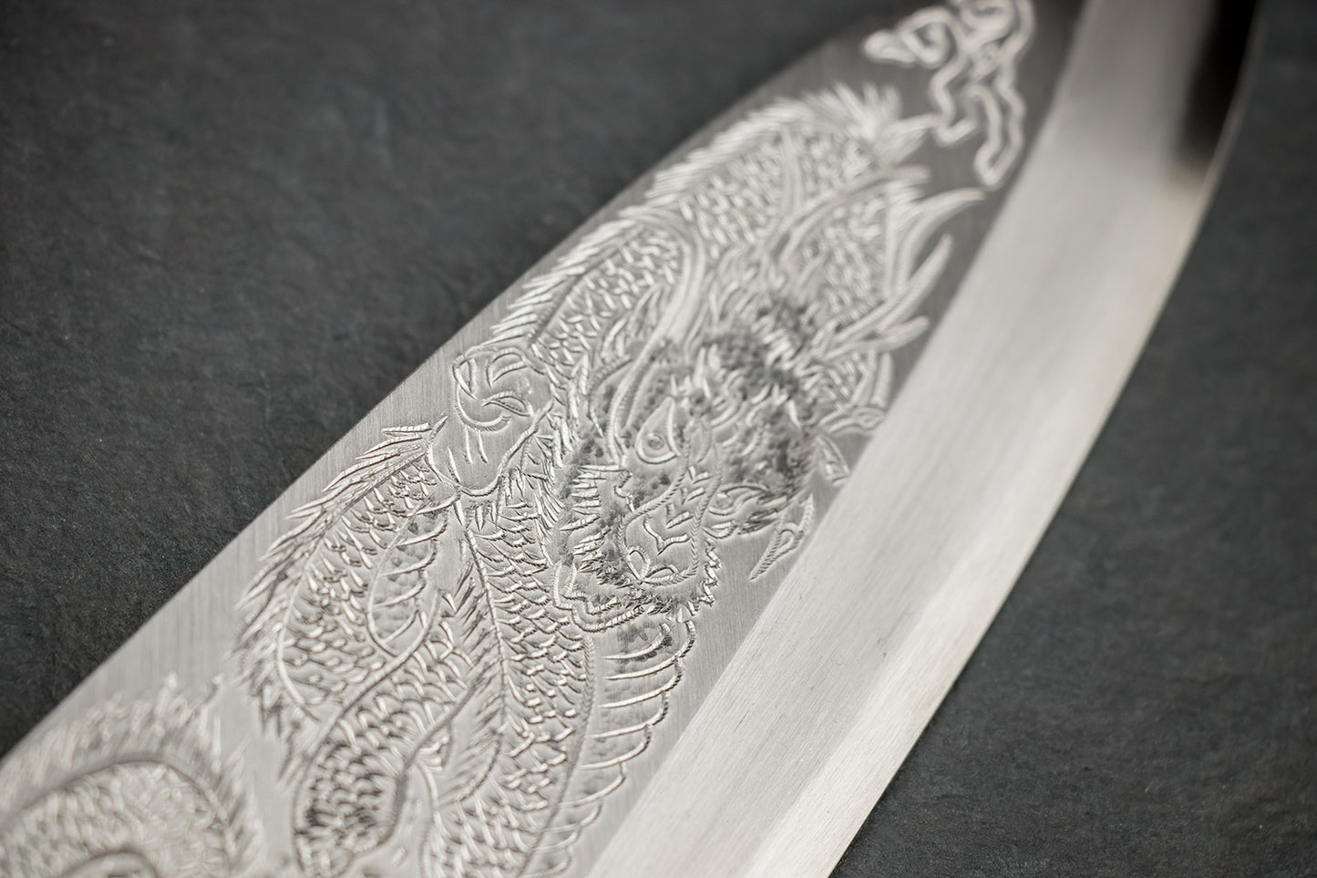 Sakai Takayuki Michiko Special Engraved Deba 240mm "Dragon" from Sakai Takayuki
