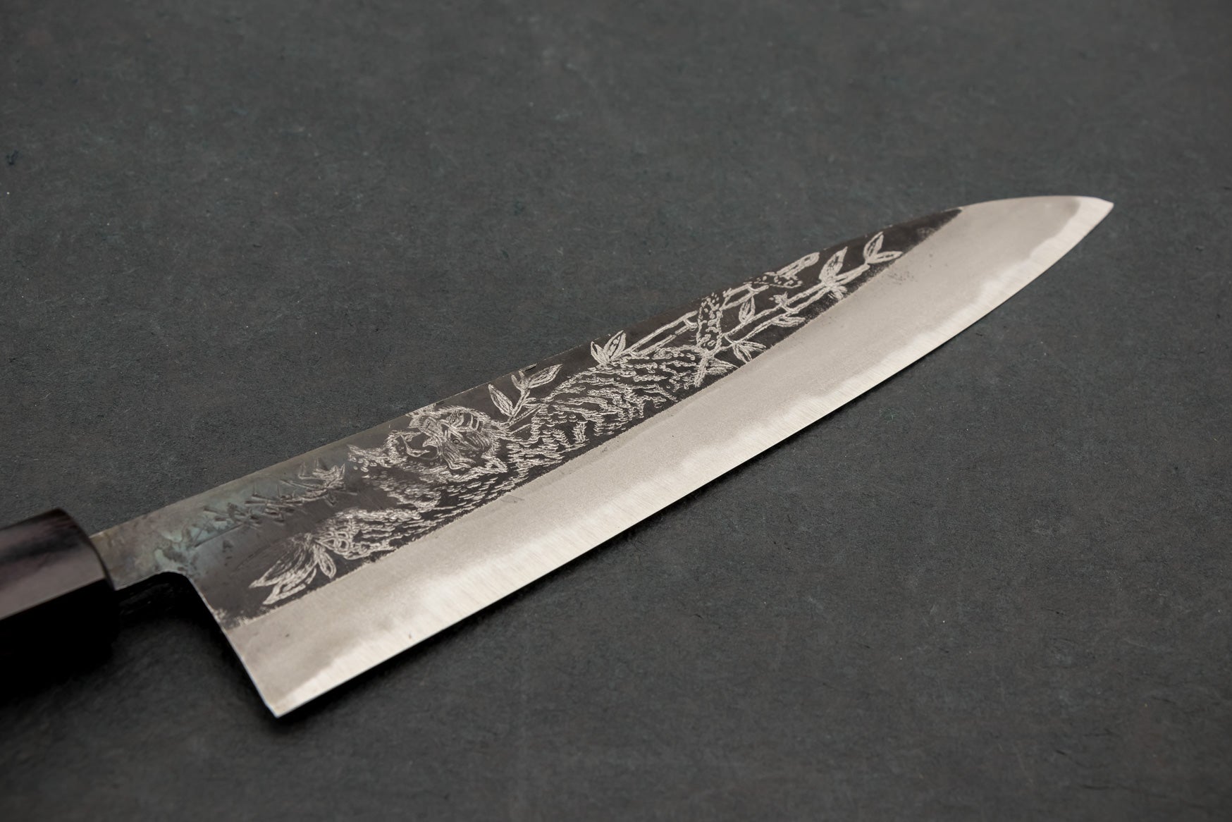 Sakai Takayuki Michiko Special Engraved Aogami Gyuto 210mm "Tiger" from Sakai Takayuki