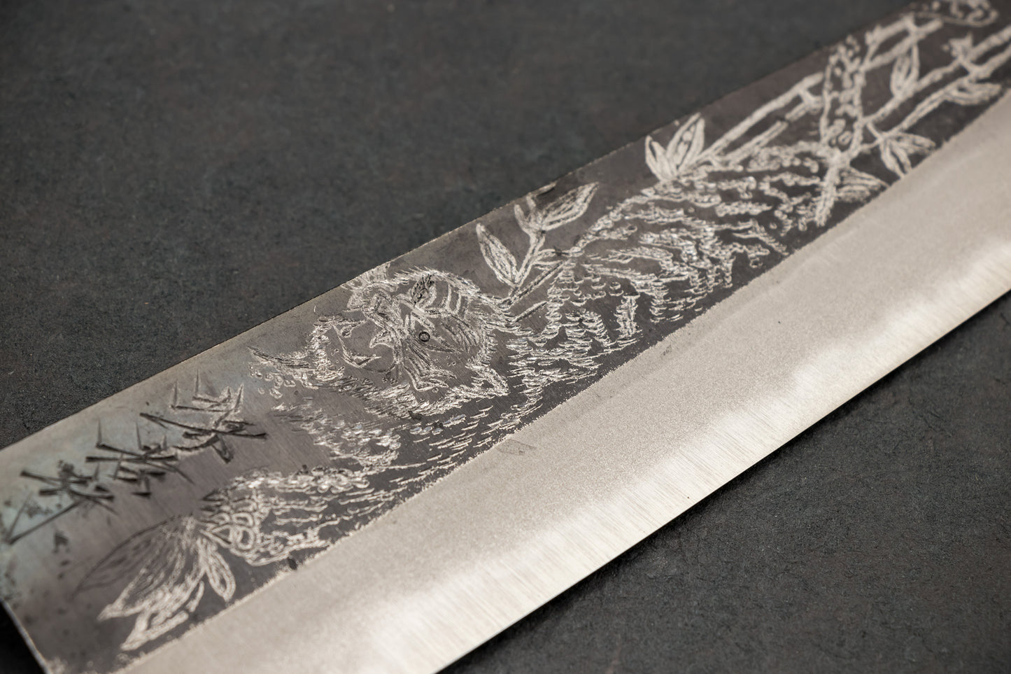 Sakai Takayuki Michiko Special Engraved Aogami Gyuto 210mm "Tiger" from Sakai Takayuki
