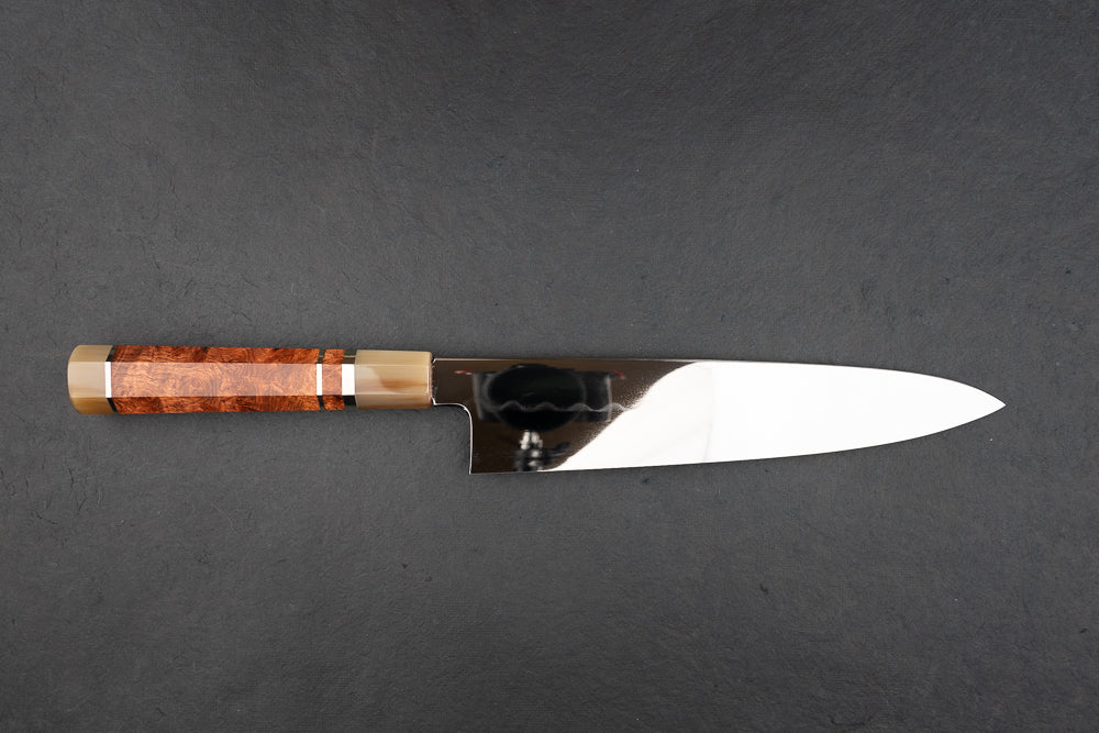 Yoshikazu Ikeda Aogami Super Honyaki Mirror Namiukashi Gyuto 240mm from Yoshikazu Ikeda