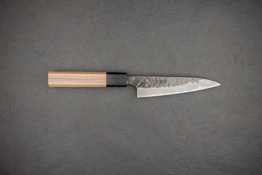 Kisuke Manaka Shirogami 2 Honwarikomi Kurouchi Tsuchime Petty 120mm from Manaka Hamono