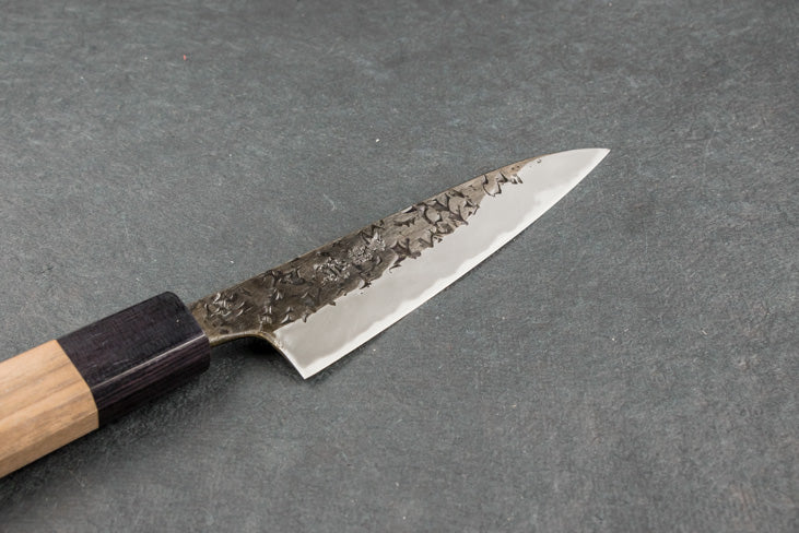 Kisuke Manaka Shirogami 2 Honwarikomi Kurouchi Tsuchime Petty 120mm from Manaka Hamono