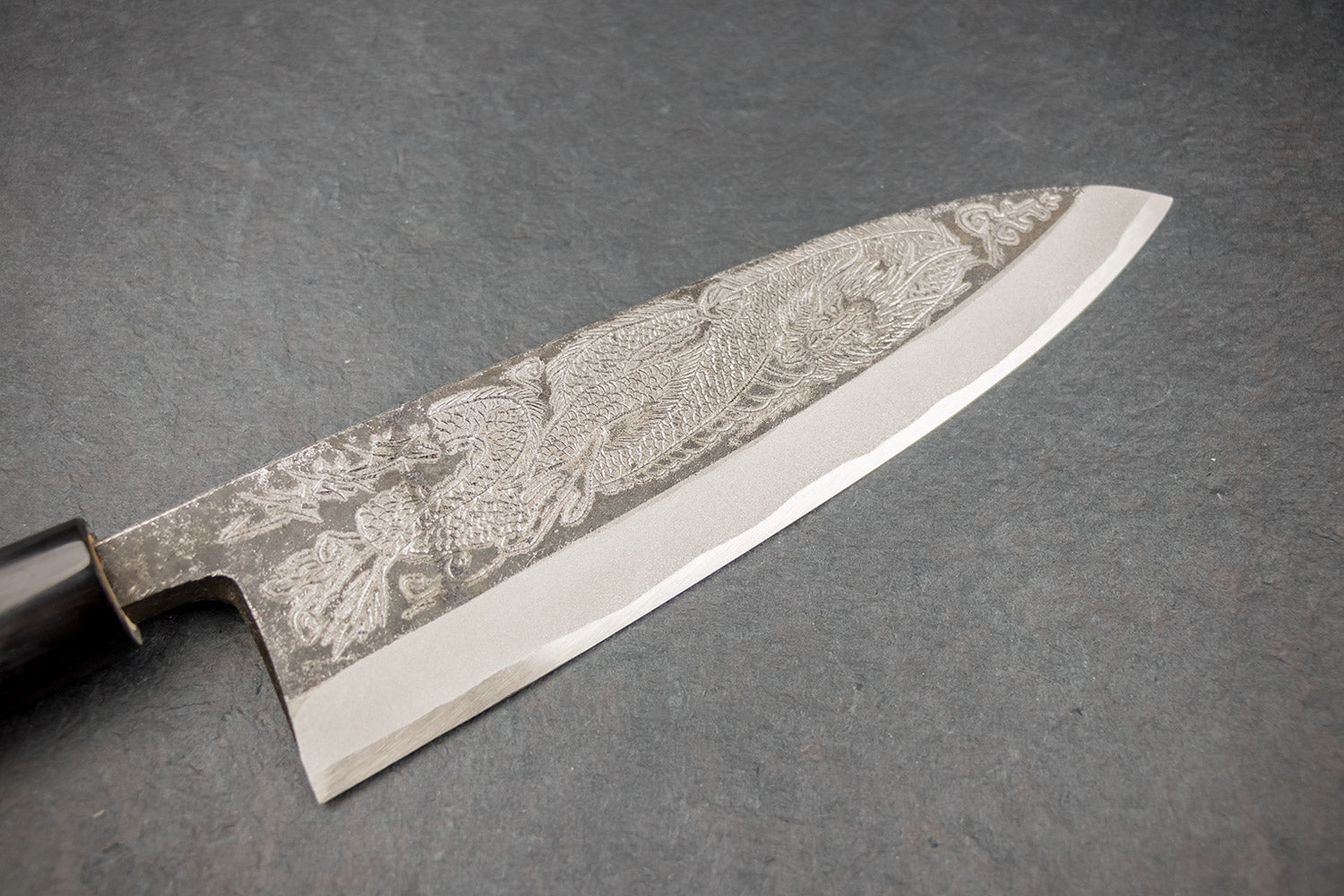 Sakai Takayuki Michiko Special Engraved Kurouchi Deba 210mm "Dragon" from Sakai Takayuki