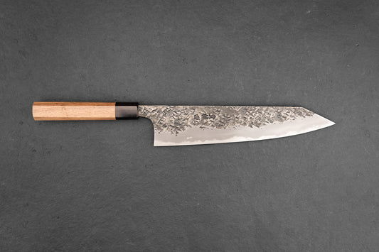Kisuke Manaka Shirogami 2 Honwarikomi Kurouchi Tsuchime Kiritsuke Gyuto 240mm from Manaka Hamono