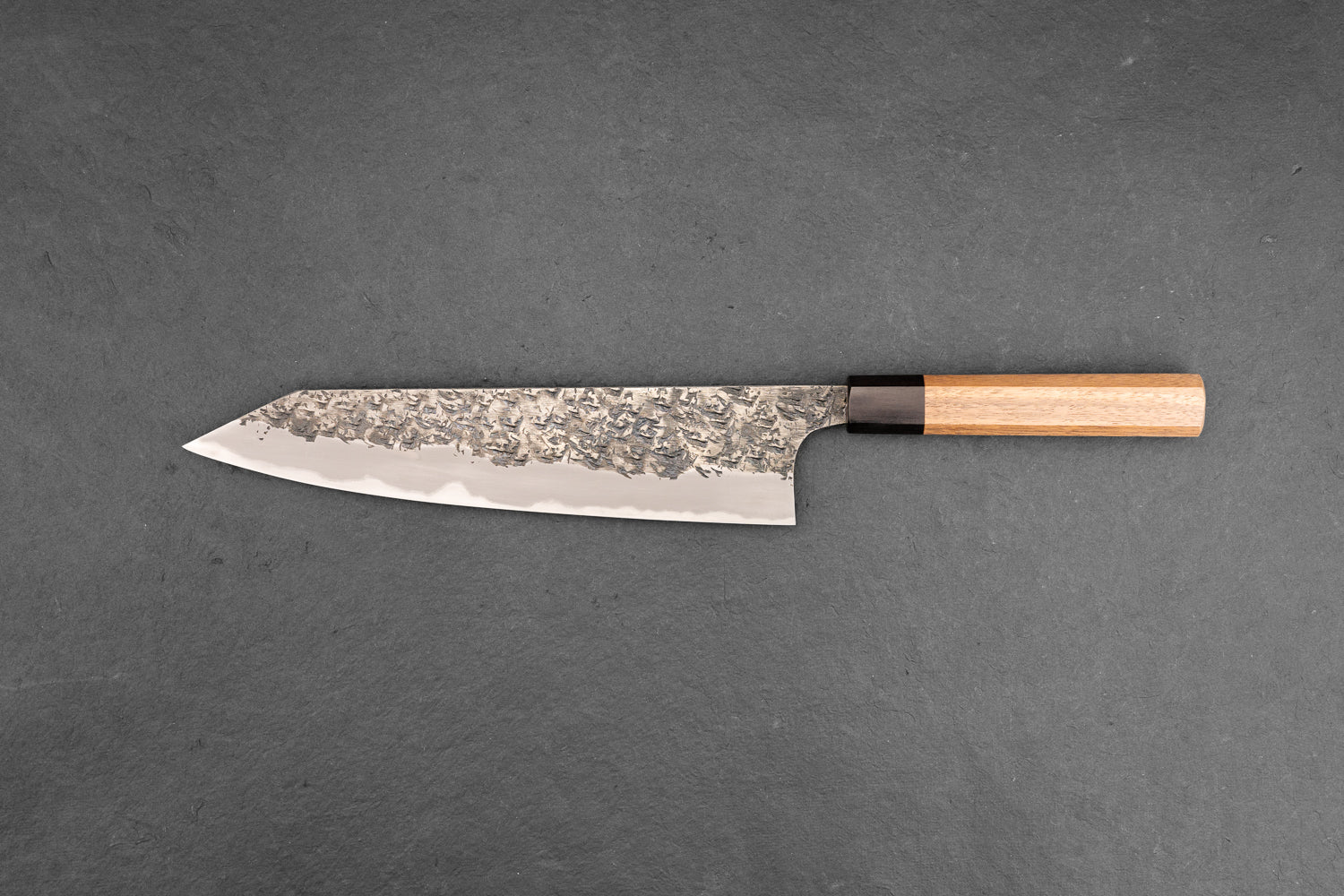 Kisuke Manaka Shirogami 2 Honwarikomi Kurouchi Tsuchime Kiritsuke Gyuto 240mm from Manaka Hamono