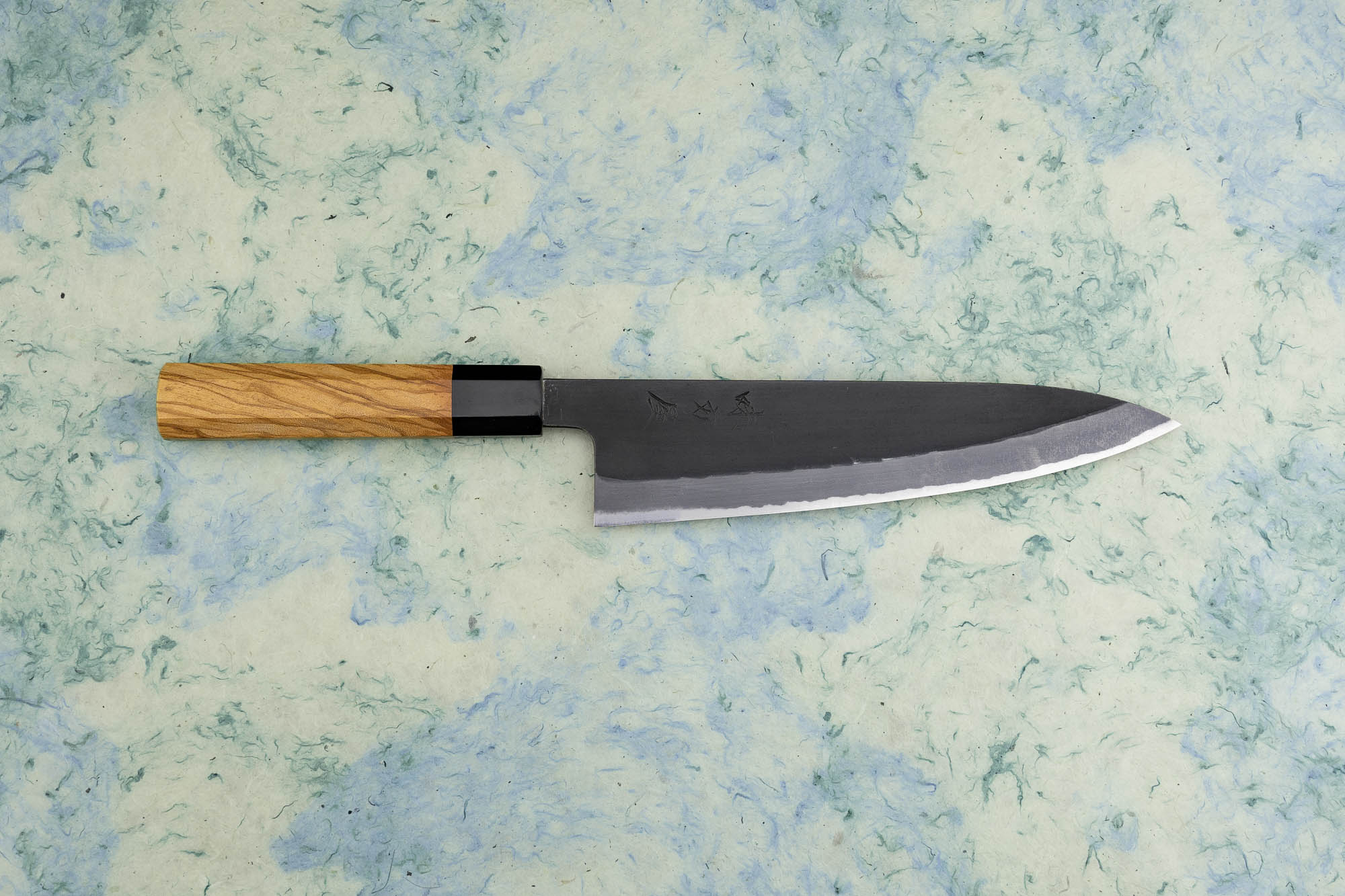 Mutsumi Hinoura "Ajikataya" Shirogami Kurouchi Gyuto 210mm from Mutsumi Hinoura