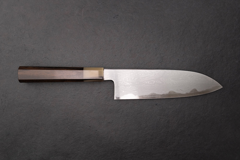 Satoshi Nakagawa x Naohito Myojin Aoichi Damascus Santoku 180mm from Nakagawa Hamono