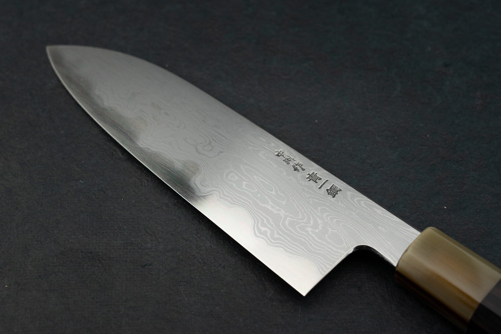 Satoshi Nakagawa x Naohito Myojin Aoichi Damascus Santoku 180mm from Nakagawa Hamono