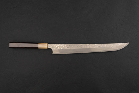 Nigara Ginsan Kurozome Damascus Sakimaru Yanagiba 300mm from Nigara Hamono