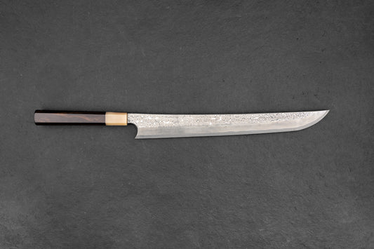 Nigara Ginsan Kurozome Damascus Sakimaru Yanagiba 330mm from Nigara Hamono