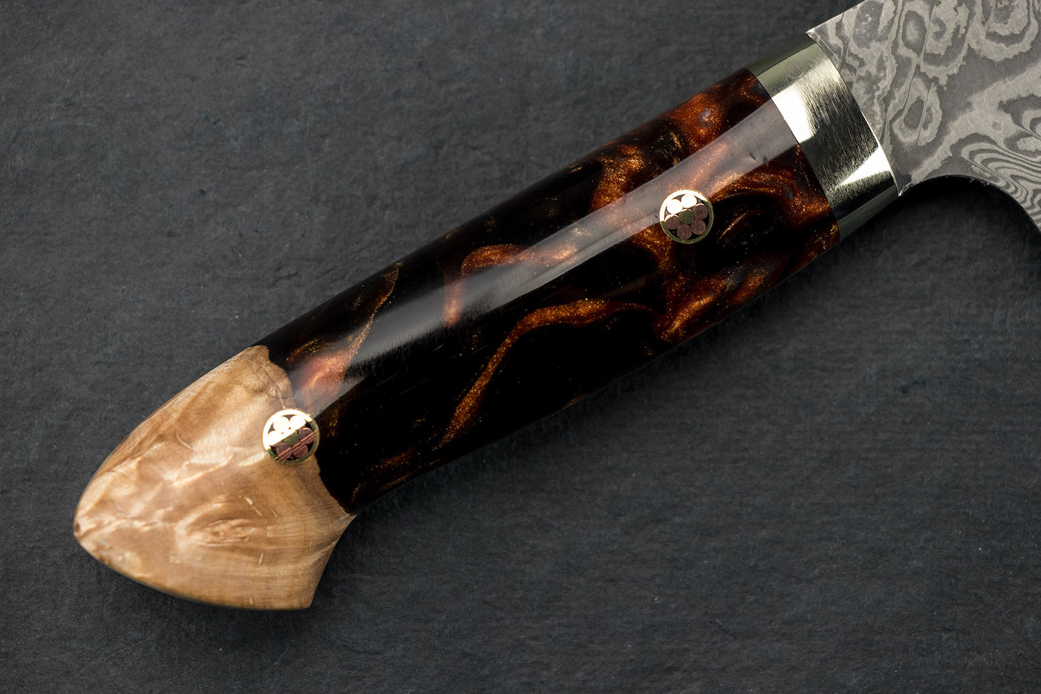 Yoshimi Kato SG2 Damascus Black Western Santoku 180mm from Yoshimi Kato