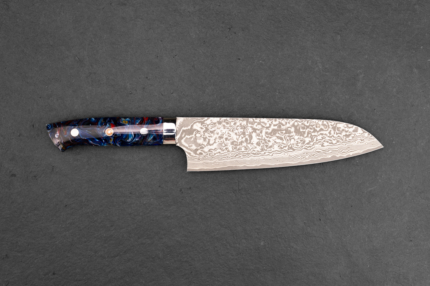 Takeshi Saji R2 Black Damascus Western Santoku 165mm from Takeshi Saji