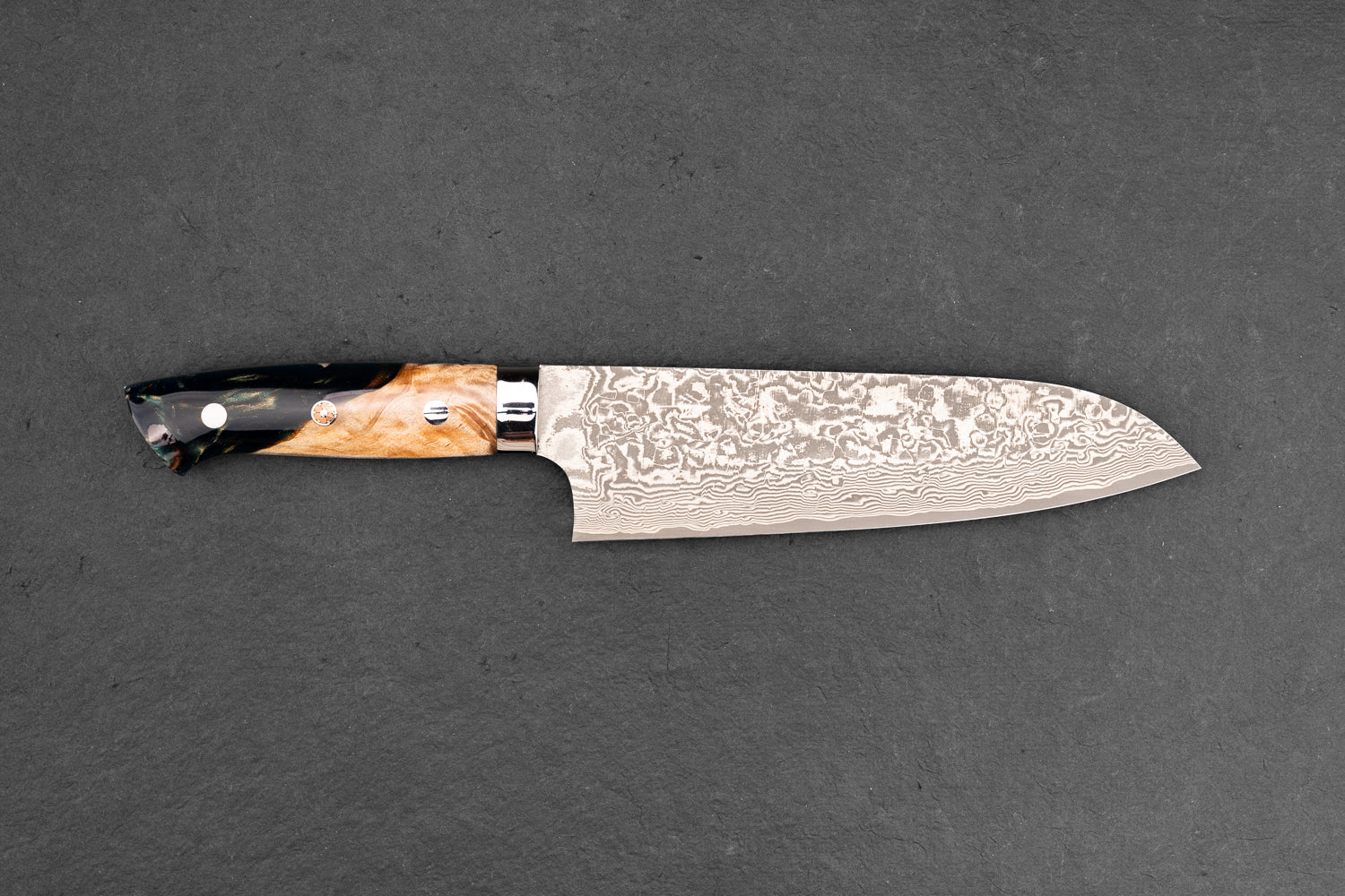 Takeshi Saji R2 Black Damascus Western Santoku 165mm from Takeshi Saji