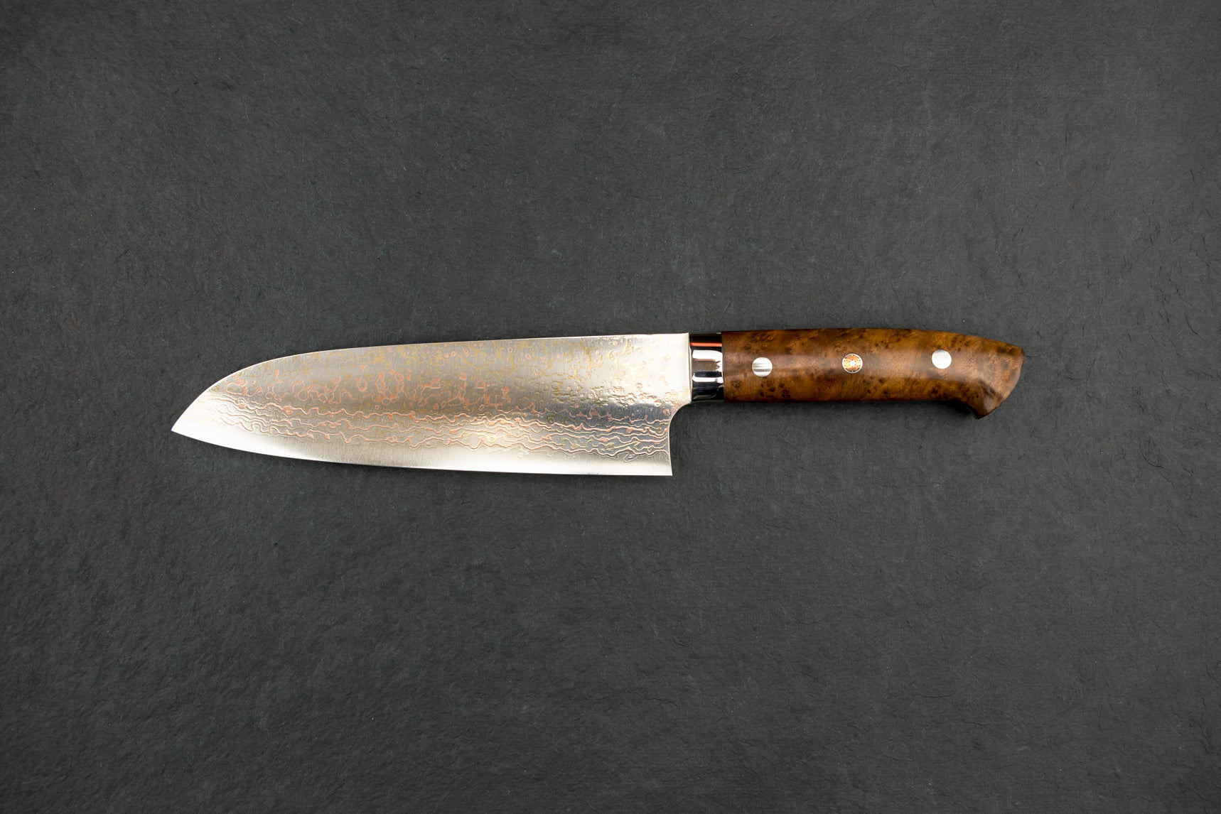 Takeshi Saji VG10W Rainbow Damascus Western Santoku 180mm from Takeshi Saji