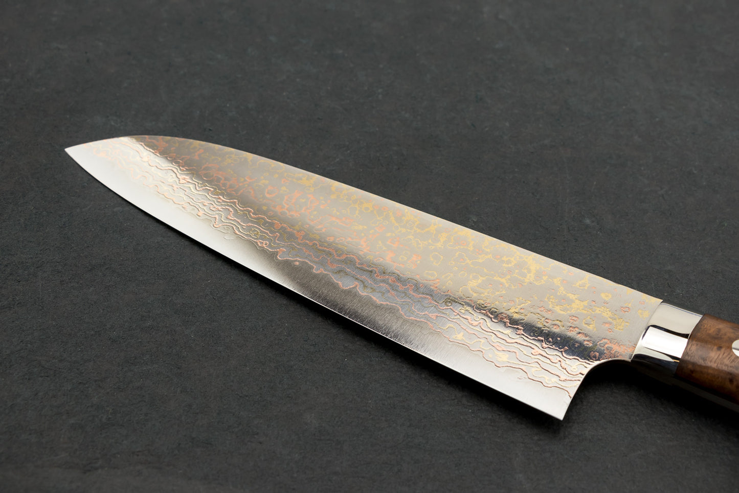Takeshi Saji VG10W Rainbow Damascus Western Santoku 180mm from Takeshi Saji