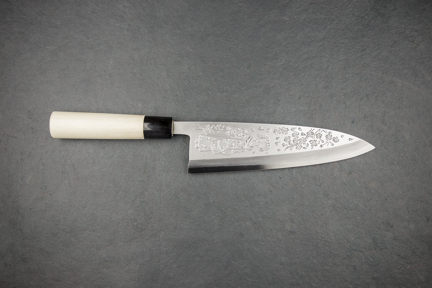 Sakai Takayuki Michiko Special Engraved Deba 240mm "Maiko Geisha" from Sakai Takayuki