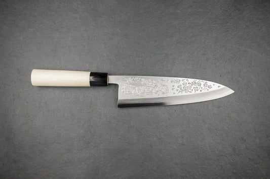 Sakai Takayuki Michiko Special Engraved Deba 240mm "Maiko Geisha" from Sakai Takayuki
