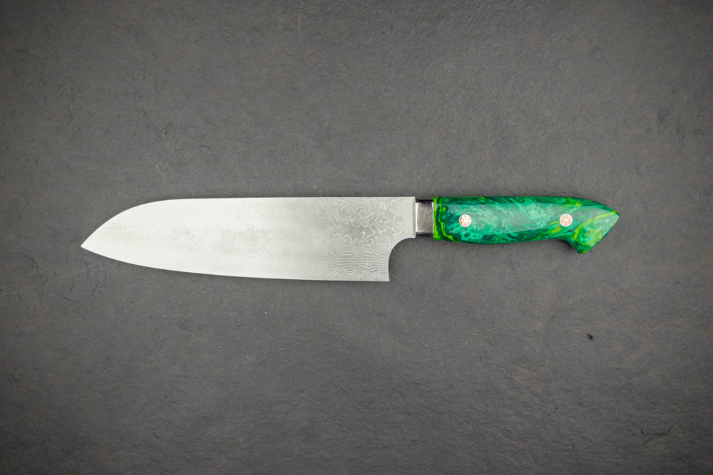 Yoshimi Kato SG2 Damascus Migaki Western Santoku 165mm from Yoshimi Kato