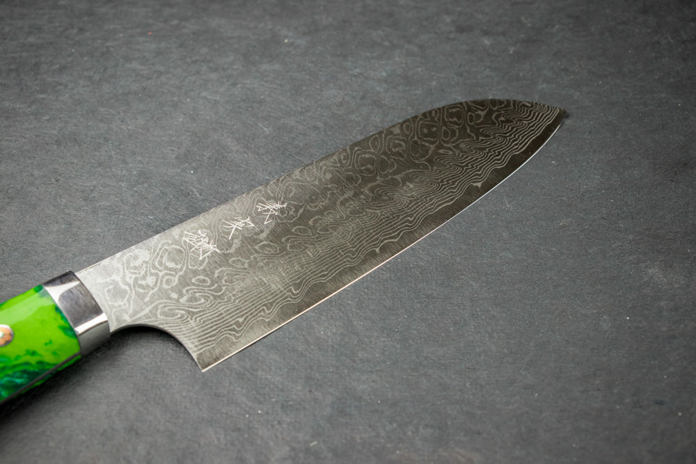 Yoshimi Kato SG2 Damascus Migaki Western Santoku 165mm from Yoshimi Kato